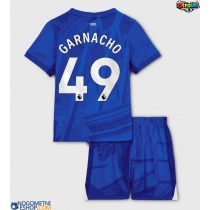 Otroški Nogometni dresi Chelsea Alejandro Garnacho #49 Domači 2025-26 Kratek Rokav (+ Kratke hlače)